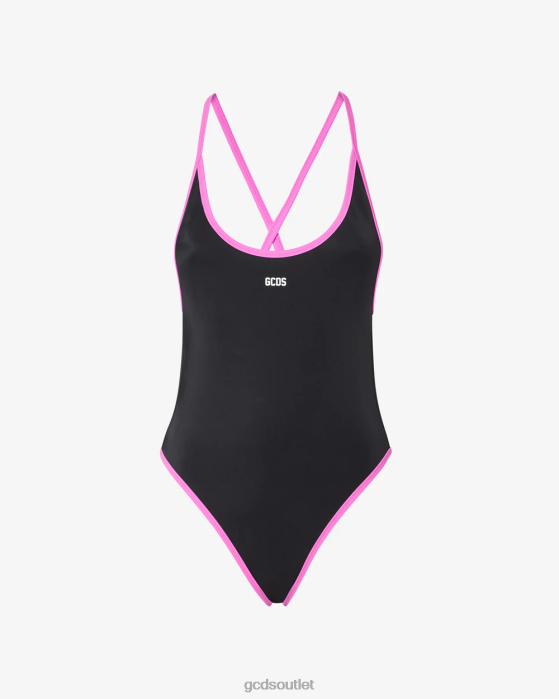 Women GCDS Heart Swimsuit Black 0FVX479