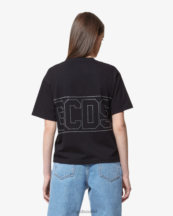 Women GCDS Bling Logo T-Shirt Black 0FVX357