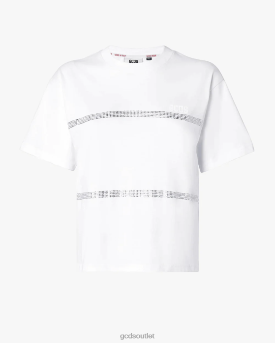 Women GCDS Bling T-Shirt White 0FVX355