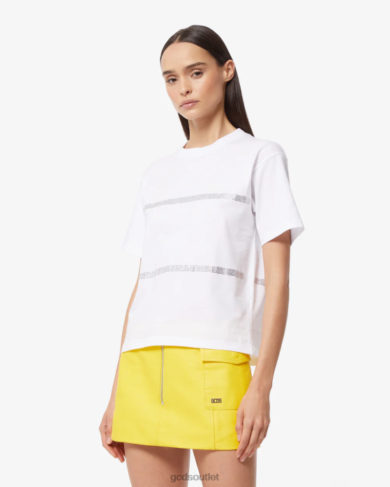 Women GCDS Bling T-Shirt White 0FVX355
