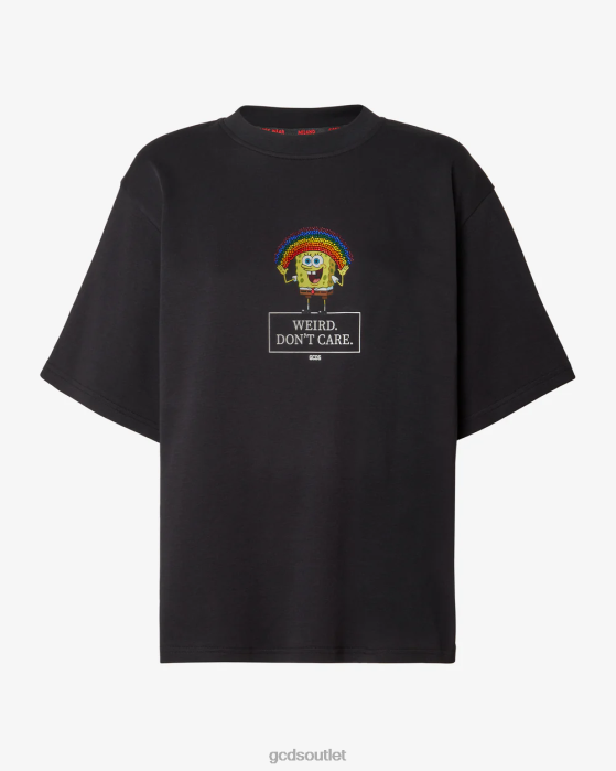 Women GCDS Spongebob Don'T Care T-shirt Black 0FVX362