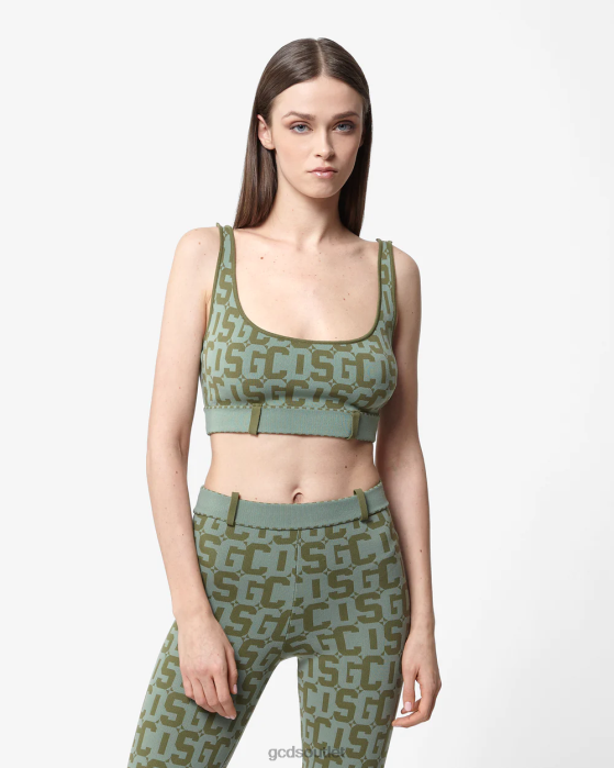 Women GCDS Matilda Monogram Bra Military Green 0FVX368