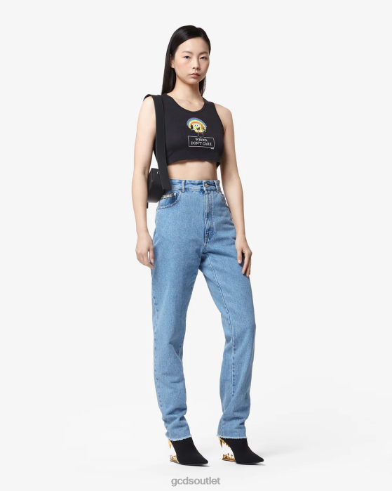 Women GCDS Spongebob Don'T Care Crop Top Black 0FVX382