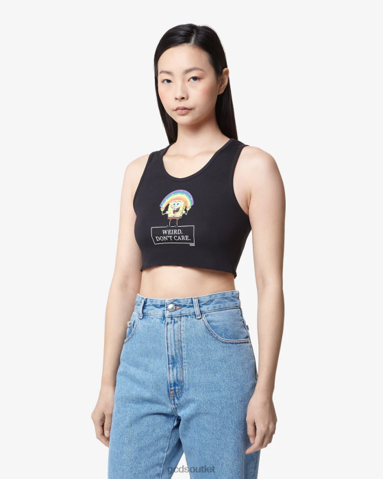Women GCDS Spongebob Don'T Care Crop Top Black 0FVX382