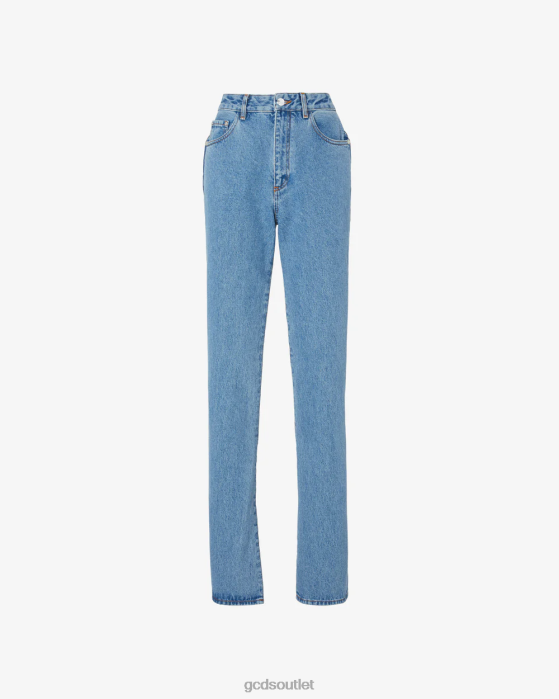 Women GCDS Bling Denim Trousers New Light Blue 0FVX446