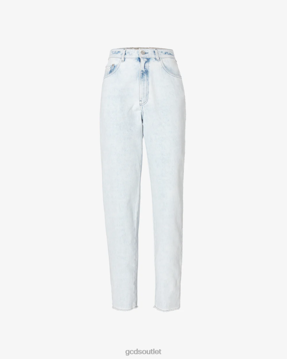 Women GCDS Bling Denim Trousers Off White 0FVX448