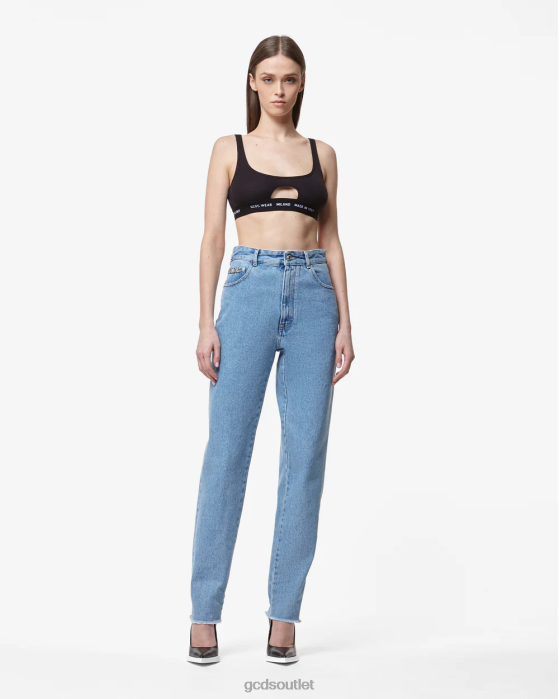 Women GCDS Choker Denim Trousers New Light Blue 0FVX447