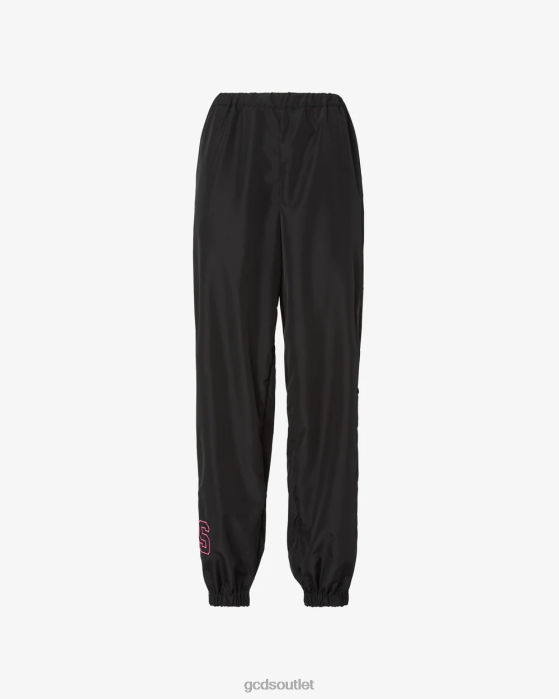 Women GCDS Heart Nylon Trousers Black 0FVX456