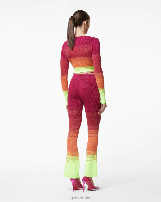 Women GCDS Lurex Degrade Knit Trousers Fuchsia 0FVX437