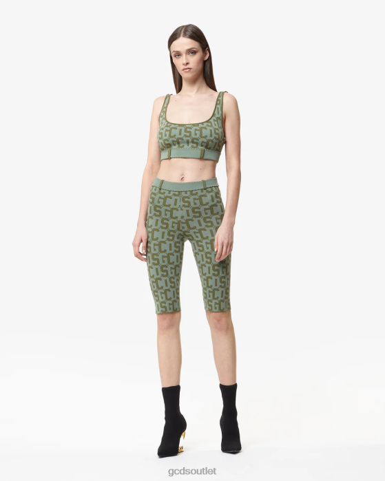 Women GCDS Matilda Monogram Cyclist Military Green 0FVX461