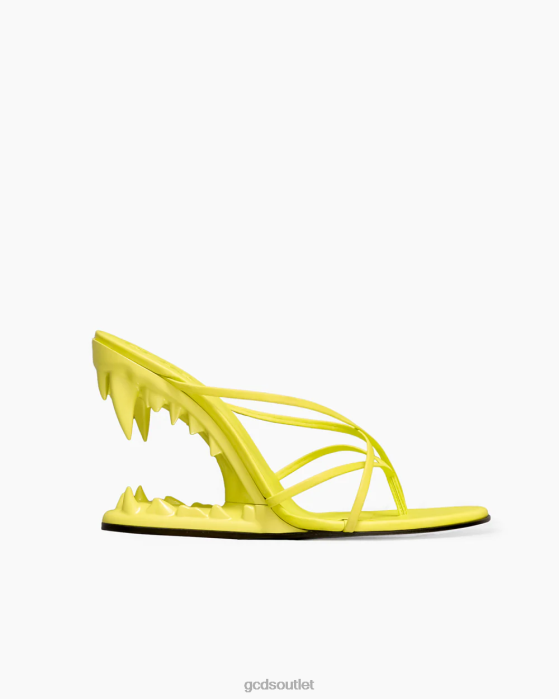 Women GCDS Morso Metallic Thongs Sandals Lime 0FVX509